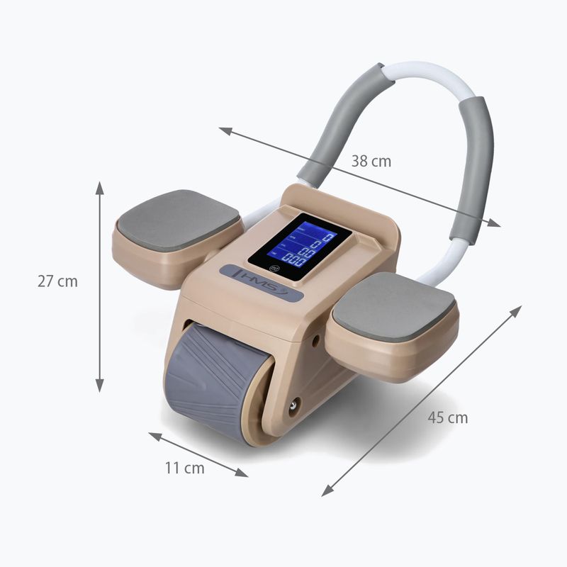 Automatické koliesko na cvičenie brušných svalov s displejom HMS KA08 hnedé 6