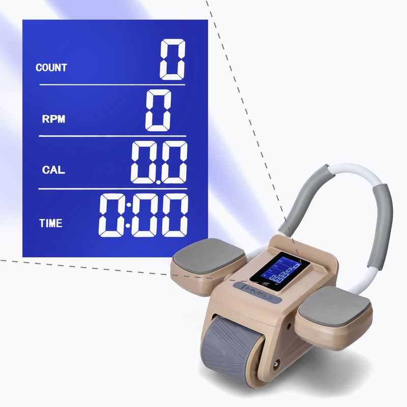 Automatické koliesko na cvičenie brušných svalov s displejom HMS KA08 hnedé 7