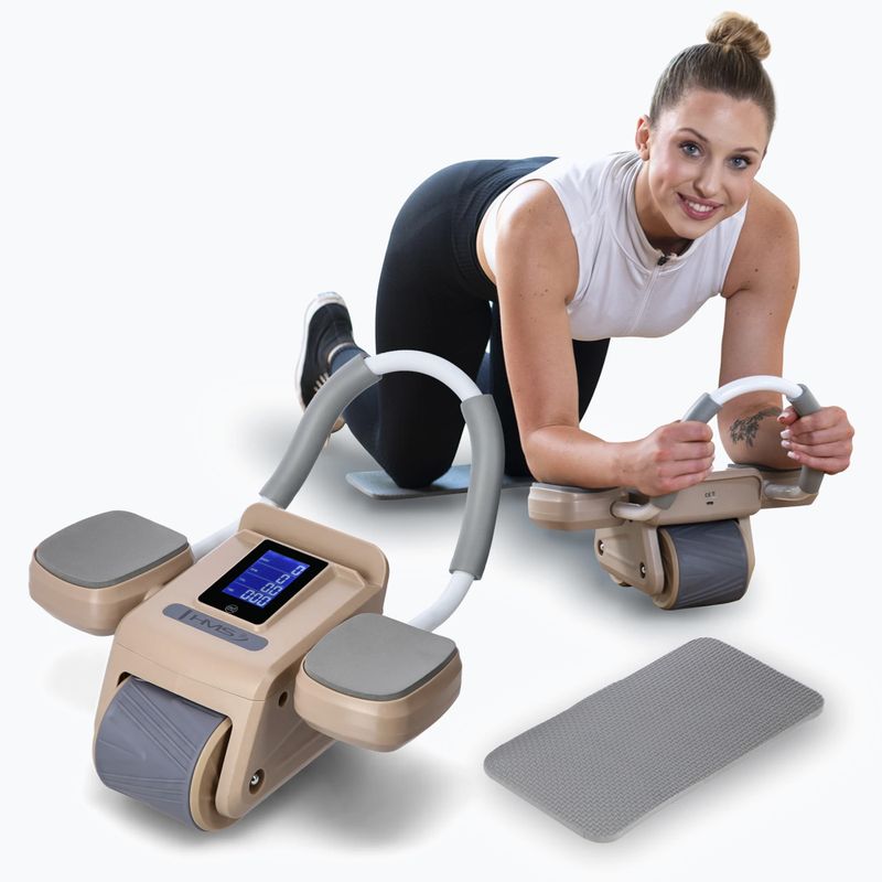 Automatické koliesko na cvičenie brušných svalov s displejom HMS KA08 hnedé 10