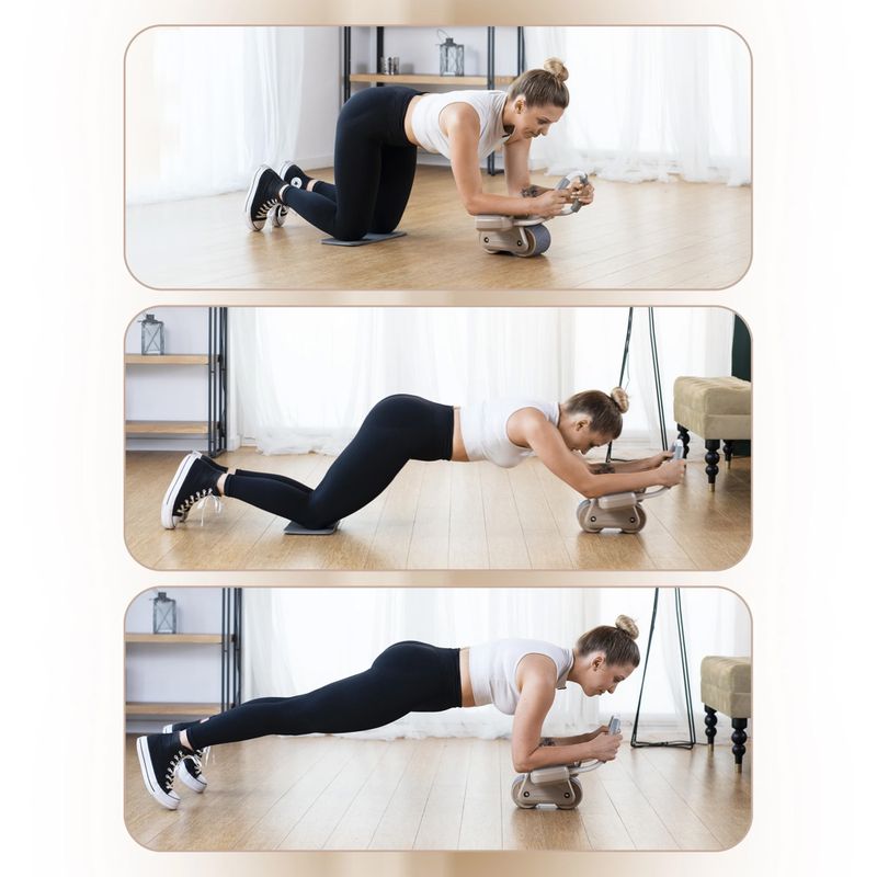 Automatické koliesko na cvičenie brušných svalov s displejom HMS KA08 hnedé 16