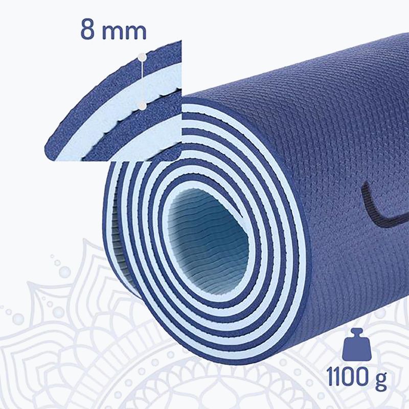Podložka na jogu HMS YM10 8 mm tmavomodrá 4
