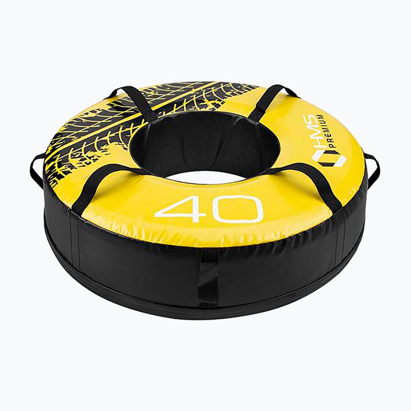 HMS PYT01 Premium 40kg tréningová pneumatika čierna/žltá 3