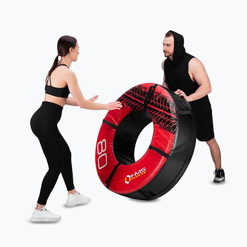 HMS PYT03 Premium 80kg tréningová pneumatika čierna/červená 9