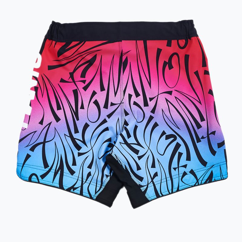 MANTO pánske tréningové šortky Multi Gradient red MNS003_PIN/BLU_2S 2