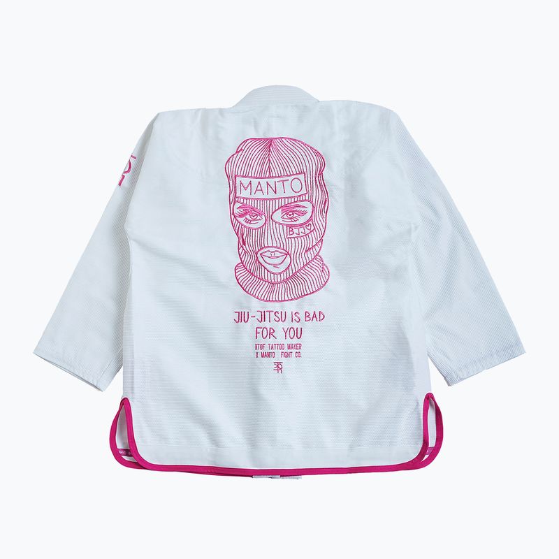 GI pre brazílske jiu-jitsu MANTO Balaclava pánska biela MNG982_WHT/PIN 2