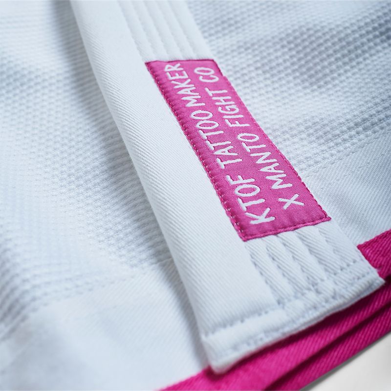 GI pre brazílske jiu-jitsu MANTO Balaclava pánska biela MNG982_WHT/PIN 8