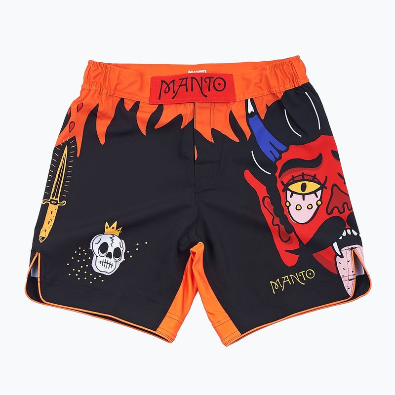 MANTO Diablo pánske tréningové šortky black-orange MNS507_BLK