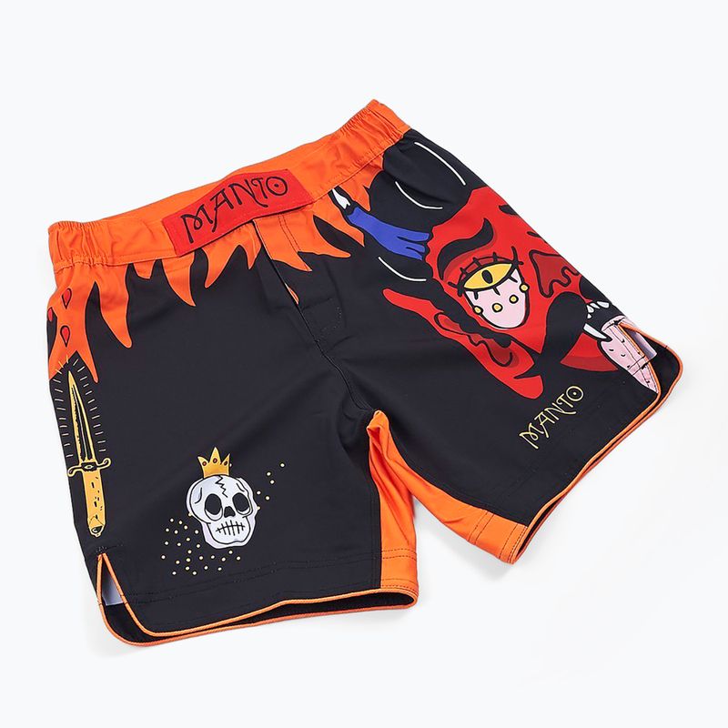 MANTO Diablo pánske tréningové šortky black-orange MNS507_BLK 2