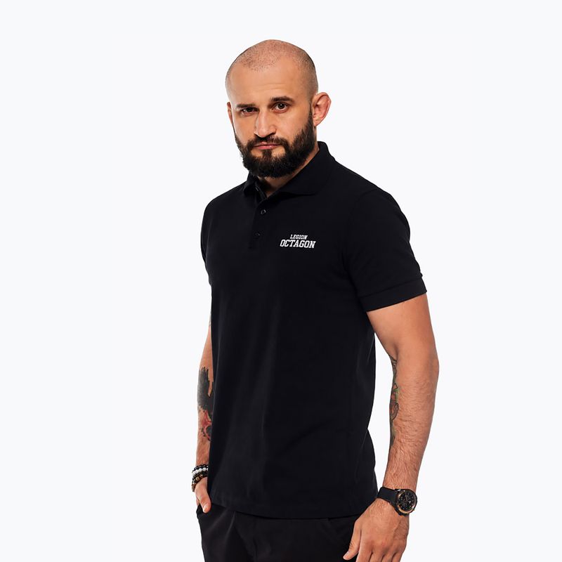 Pánske polo tričko Octagon Legion HFT Polo black/white 3