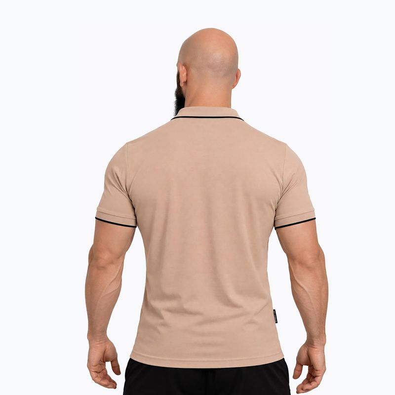 Pánske polo tričko Octagon Legion Tipped Small Logo 3D Polo beige 2
