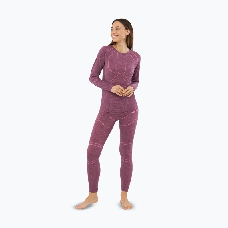 Súprava dámskej termo bielizne Viking Lan Pro claret/light pink 4