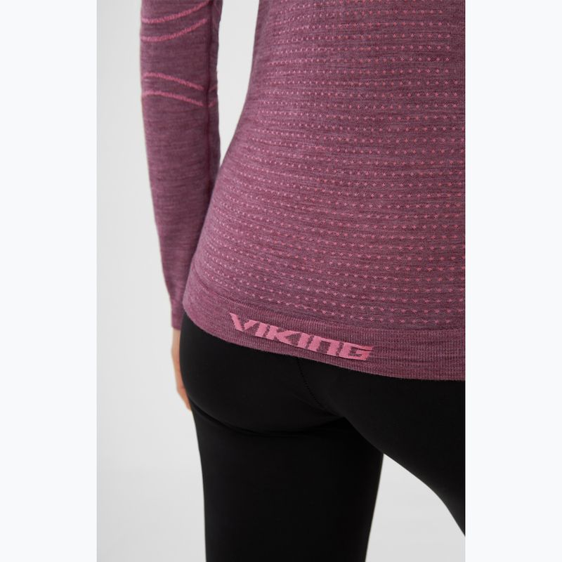 Dámske termo tričko longsleeve Viking Lan Pro claret/light pink 6