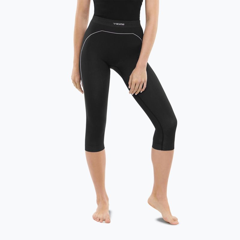 Dámske termo nohavice Viking Etna 2.0 3/4 black/purple
