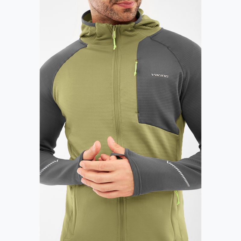 Pánska trekingová mikina Viking Birger Hoodie olive/dark grey 4