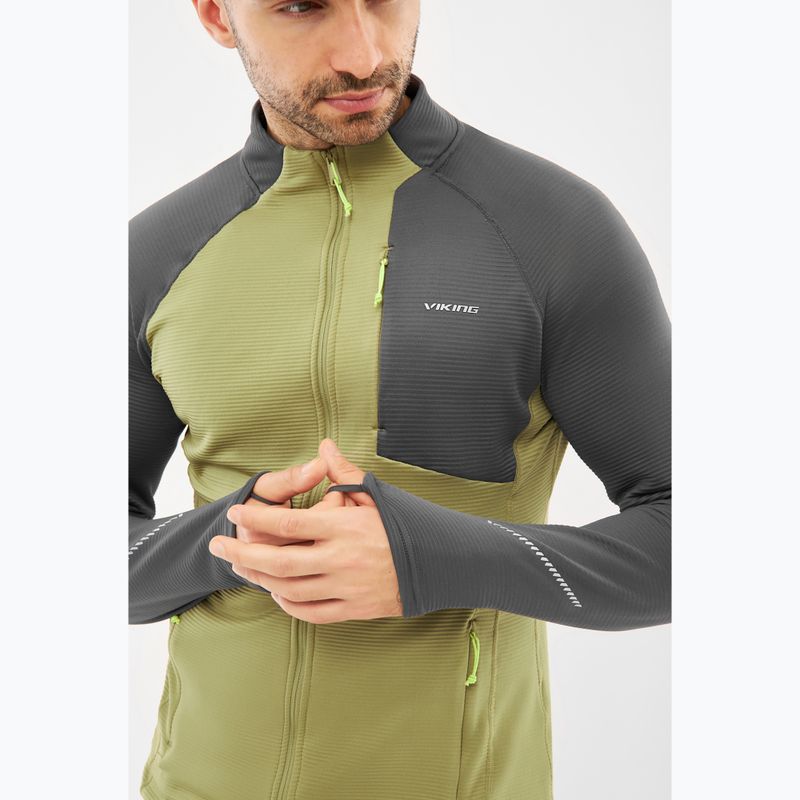 Pánska trekingová mikina Viking Birger olive/dark grey 4