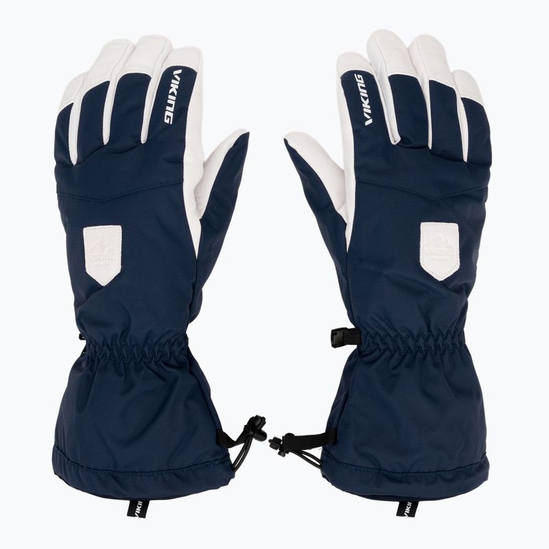 Pánske lyžiarske rukavice Viking Sven Ski navy/white leather 2