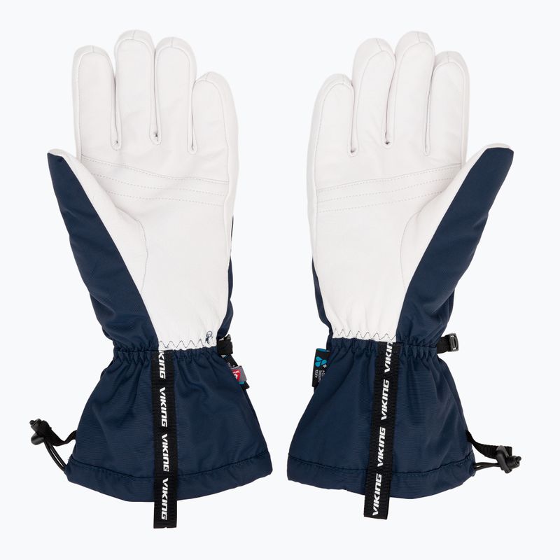 Pánske lyžiarske rukavice Viking Sven Ski navy/white leather 3