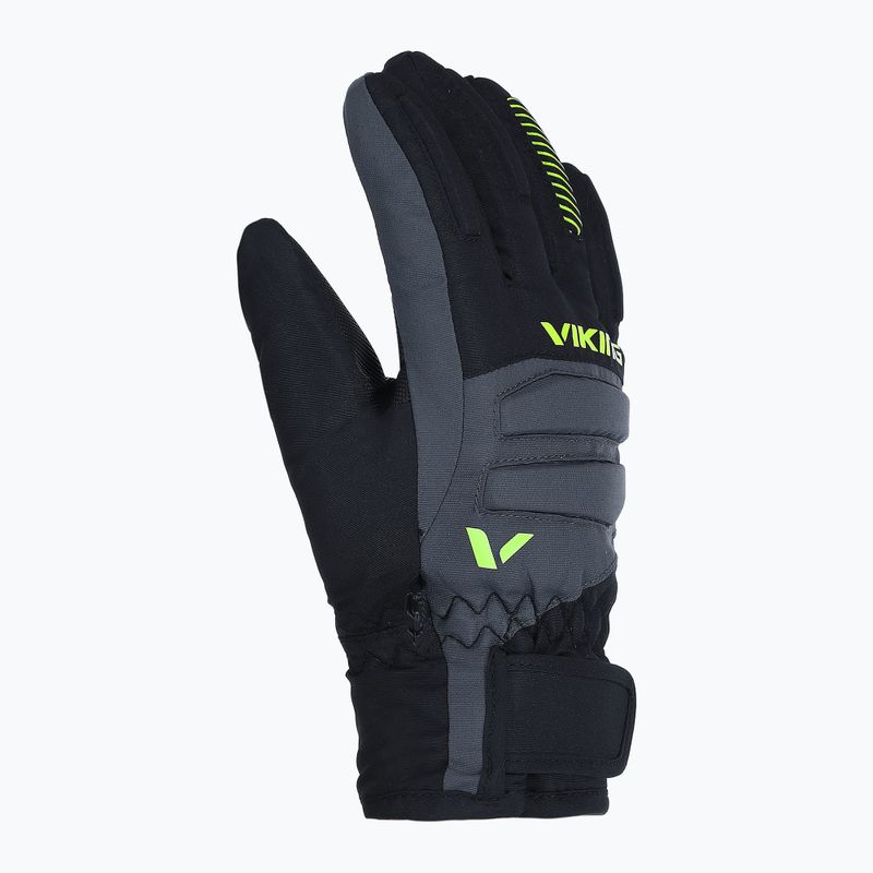 Detské lyžiarske rukavice Viking Flinx black/dark grey