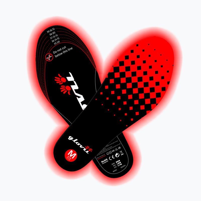 Vyhrievané vložky do lyžiarskych topánok Glovia GW2 s diaľkovým ovládaním čierne 2