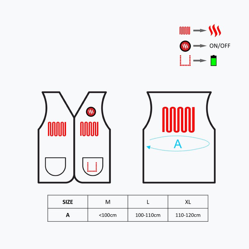 Fleecová vyhrievaná vesta Glovia GV1 čierna 6