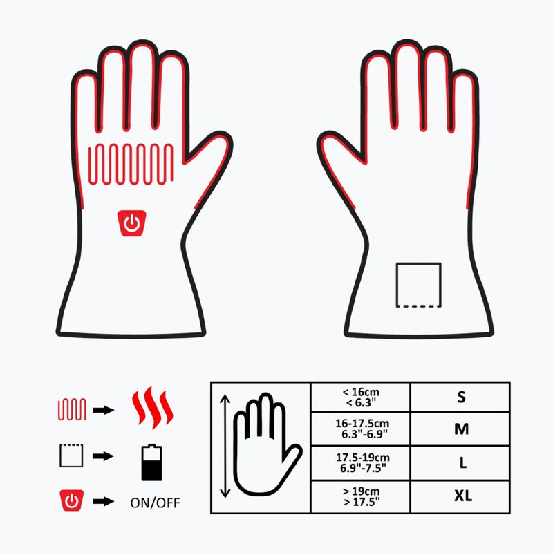 Vyhrievané lyžiarske rukavice Glovii GS8 šedé 8