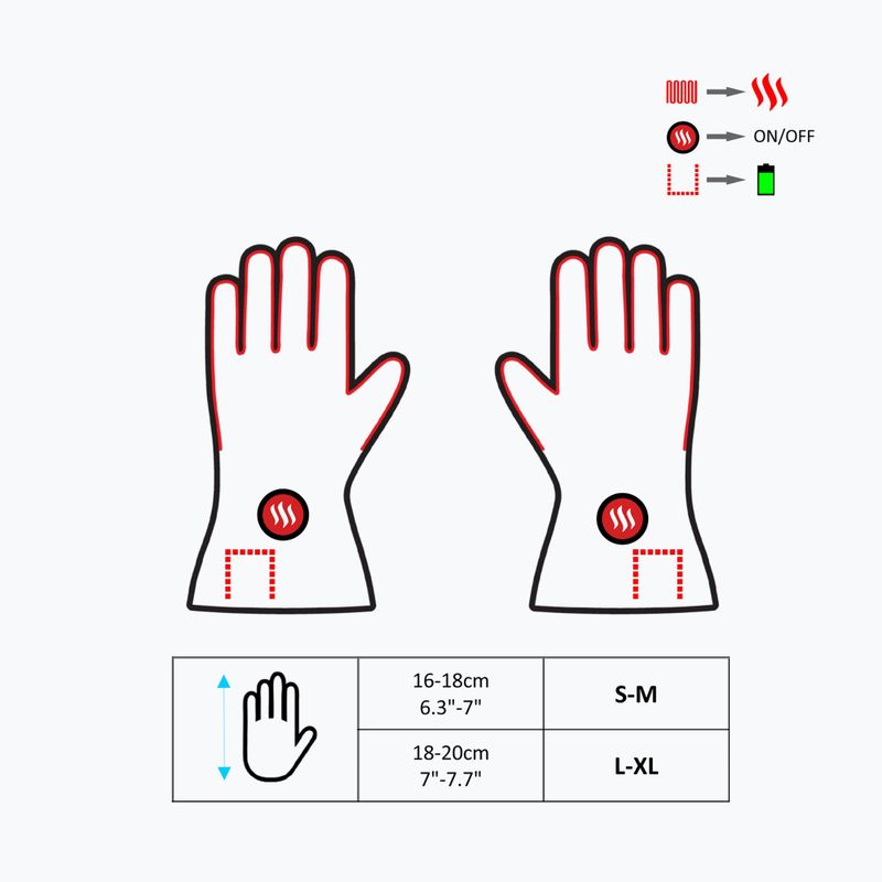 Vyhrievané rukavice Glovii GEG šedé 12