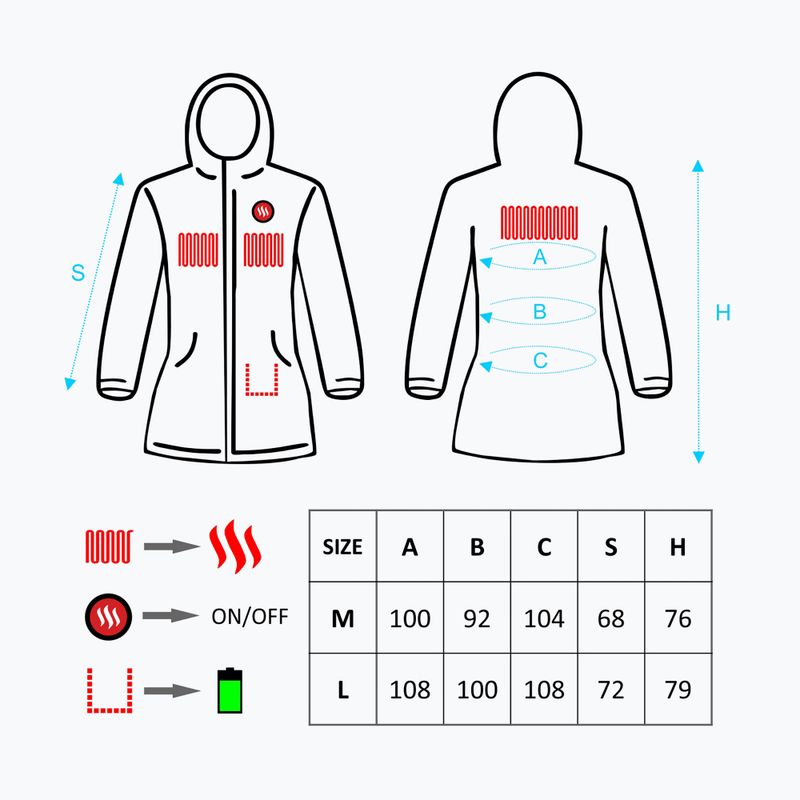 Dámska vyhrievaná bunda Glovii GTFB šedá 10