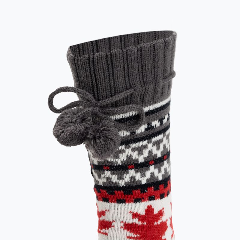 Glovii GOB biele/červené/sivé vyhrievané papuče s ponožkami 3