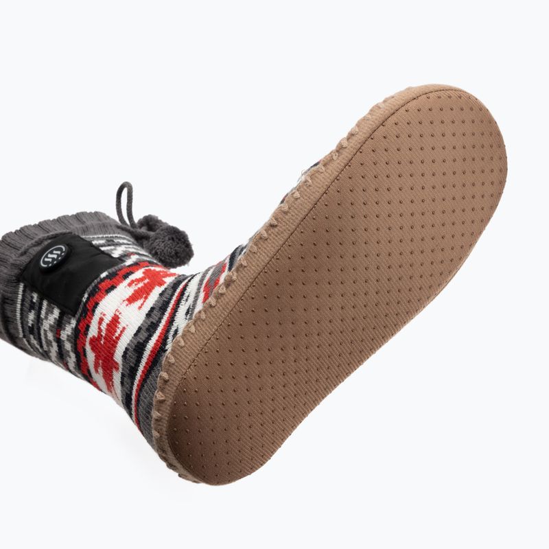 Glovii GOB biele/červené/sivé vyhrievané papuče s ponožkami 4