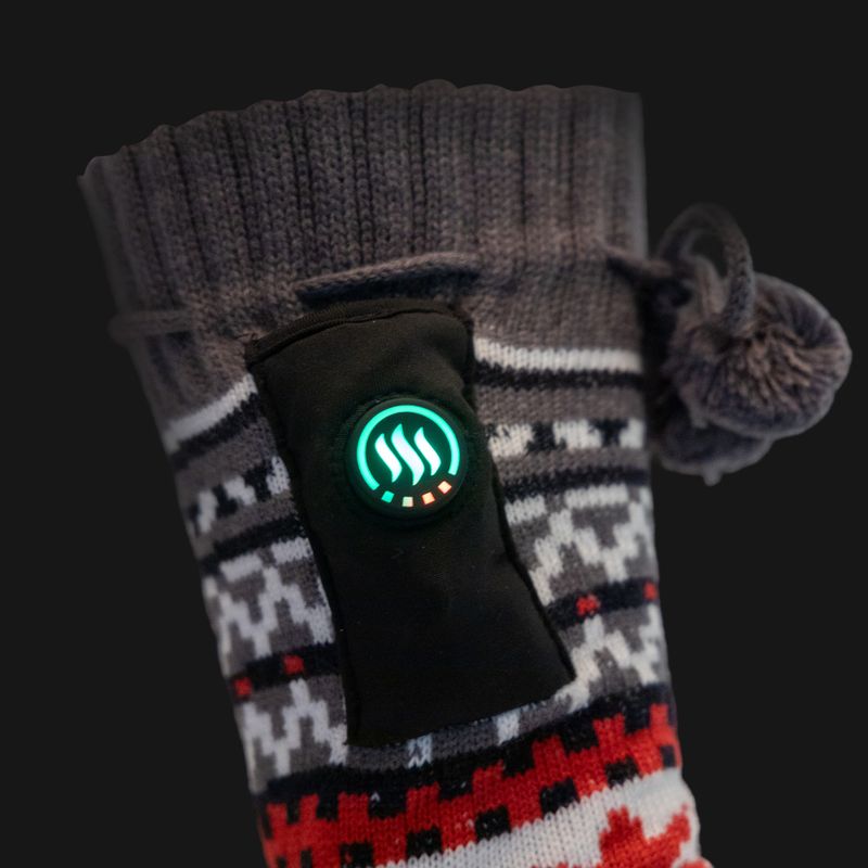 Glovii GOB biele/červené/sivé vyhrievané papuče s ponožkami 6