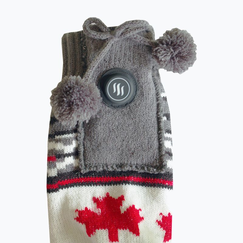 Vyhrievané papuče Glovii GQ4 biela/červená/sivá s ponožkami 6