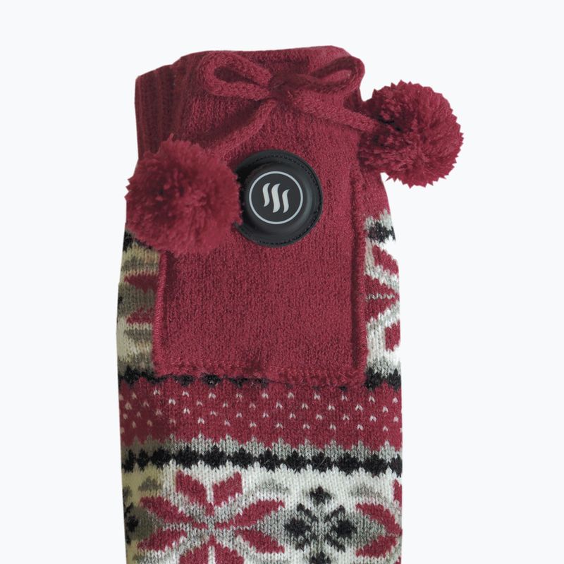 Vyhrievané papuče Glovii GQ5 biela/červená/sivá s ponožkami 6