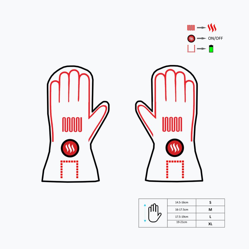 Glovia GS21 čierne vyhrievané rukavice 2 v 1 10