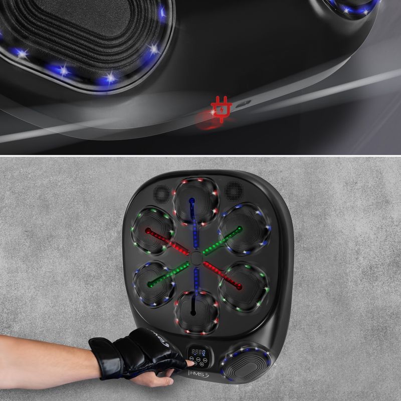 Elektronický boxérsky terč + rukavice HMS TB10 black 10