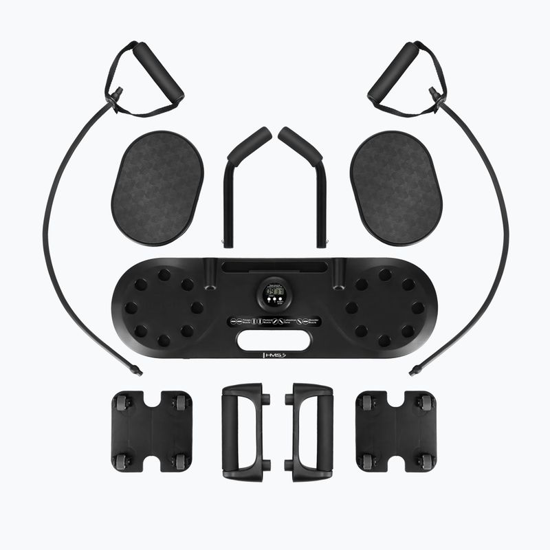 Viacúčelová doska HMS DBP02 for abdominal muscle exercises and push-ups with straps 3w1 black 2