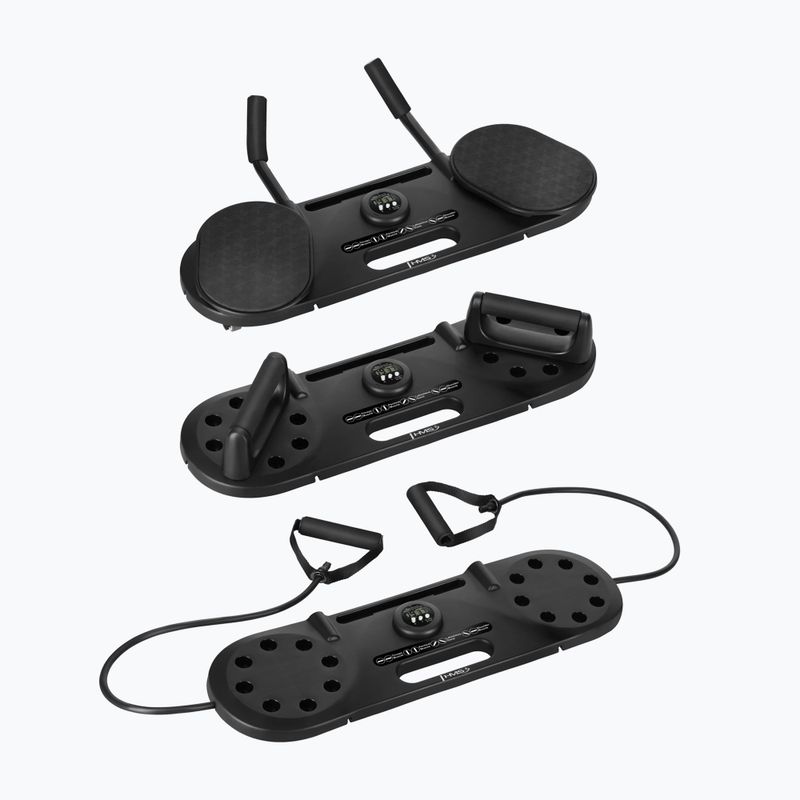 Viacúčelová doska HMS DBP02 for abdominal muscle exercises and push-ups with straps 3w1 black 3