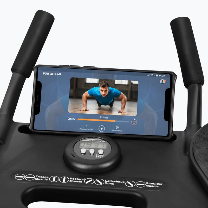 Viacúčelová doska HMS DBP02 for abdominal muscle exercises and push-ups with straps 3w1 black 5