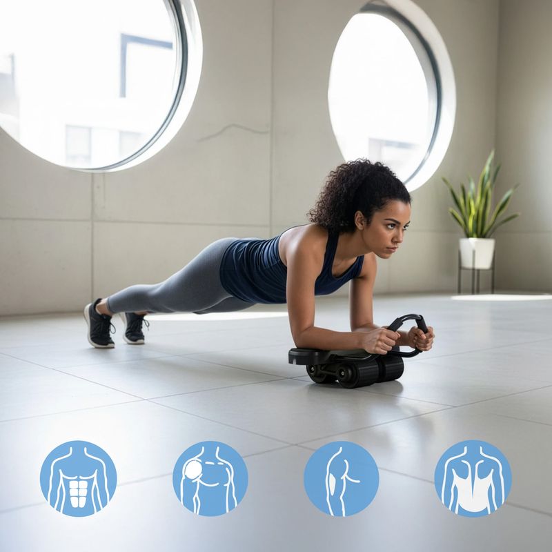 Automatické koleso na cvičenie brušných svalov s oporou a displejom HMS KA40 black 12