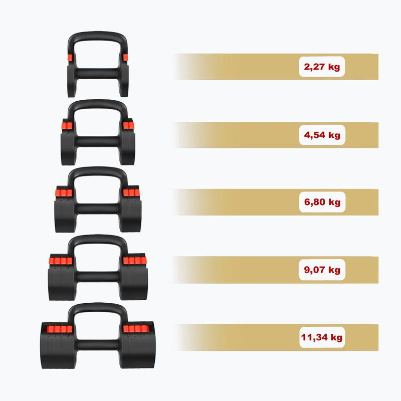 Nastaviteľná činka HMS HL05 3w1 11,34 kg kg black/red 4