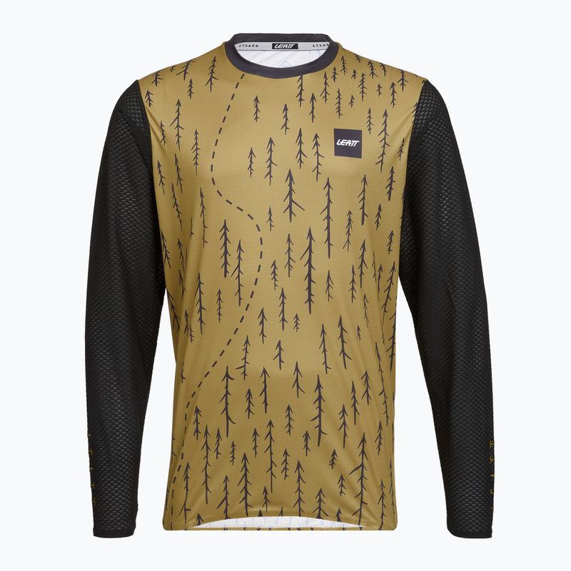 Pánsky cyklistický dres longsleeve Leatt MTB Trail 3.0 trails brown