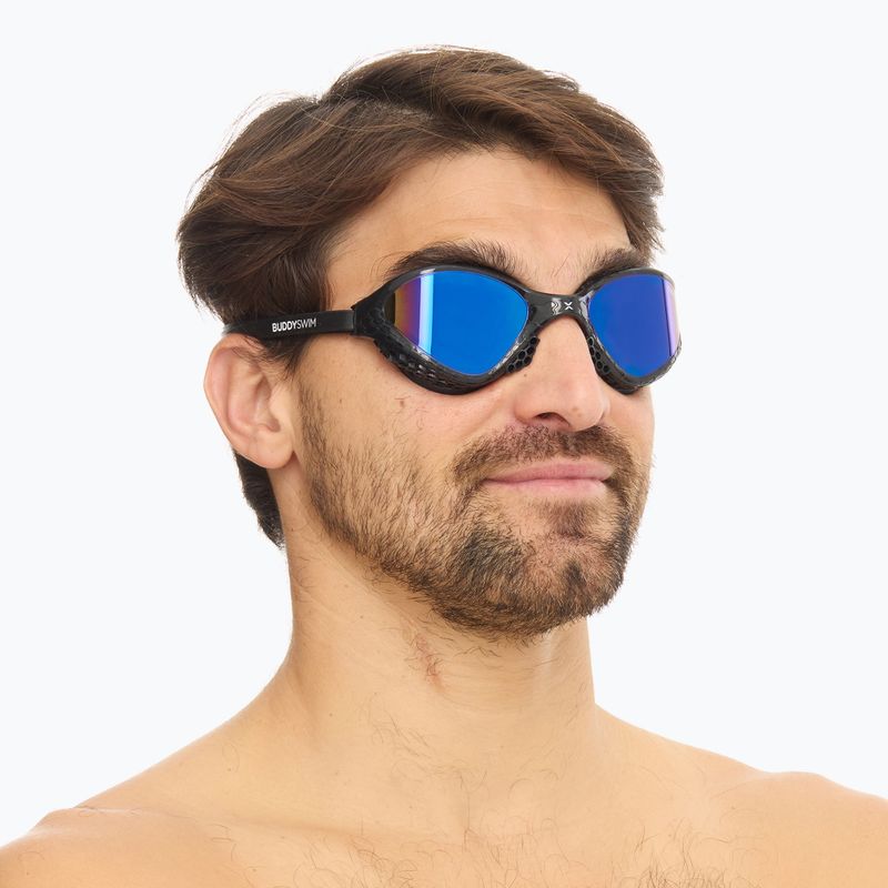 Plavecké okuliare BuddySwim OzeanX Mirror black/blue 3