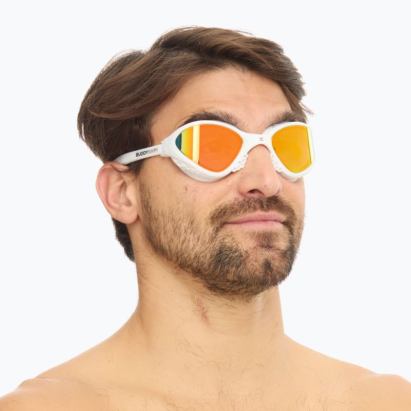 Plavecké okuliare BuddySwim OzeanX Mirror white / orange 2