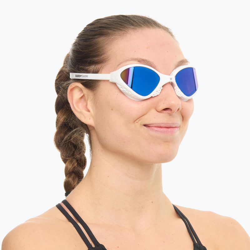 Plavecké okuliare BuddySwim OzeanX Mirror white/blue 6