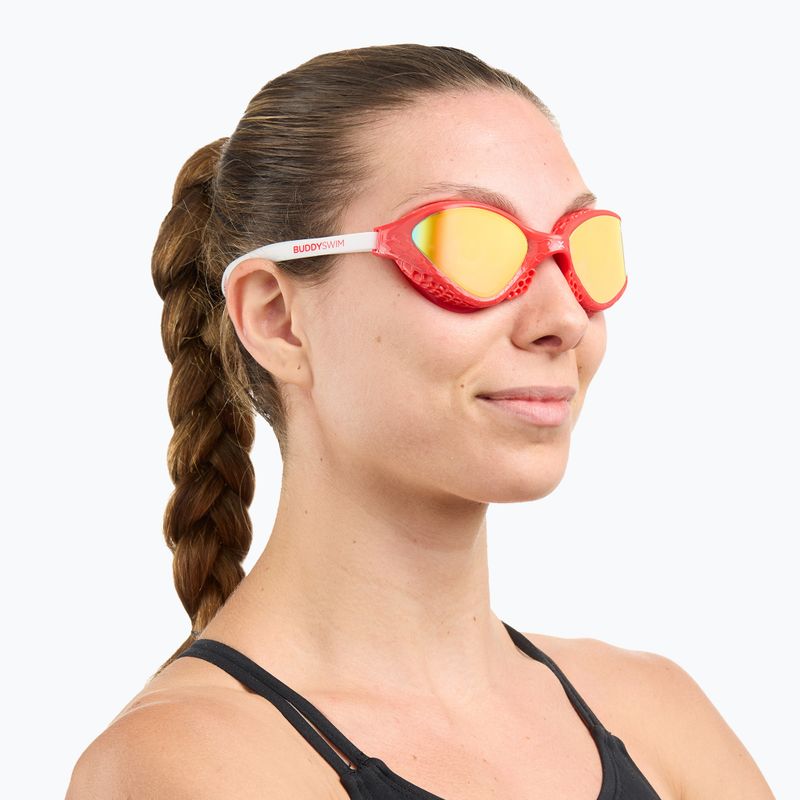 Plavecké okuliare BuddySwim OzeanX Mirror red/white/orange 3