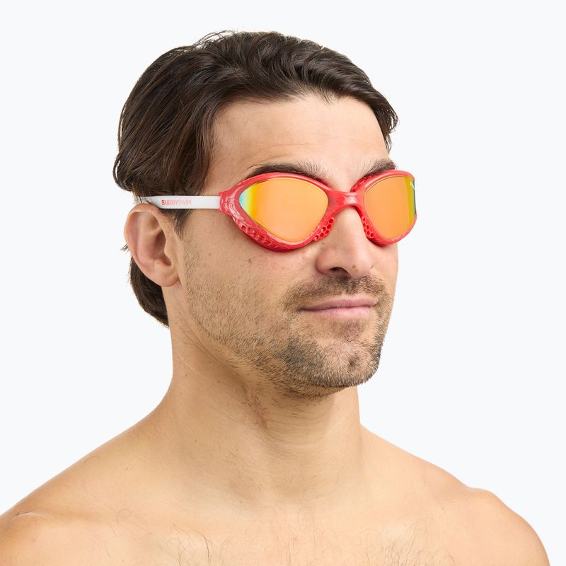 Plavecké okuliare BuddySwim OzeanX Mirror red/white/orange 4