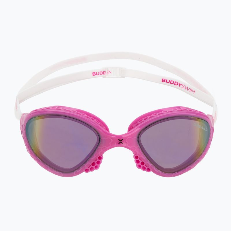 Plavecké okuliare BuddySwim OzeanX Mirror pink/white/iridium 2