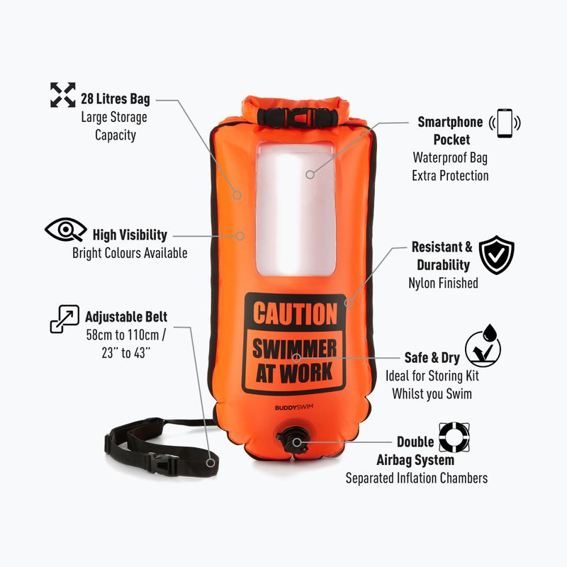 Záchranná bójka BuddySwim Smartphone Dry Bag 28 l orange 2