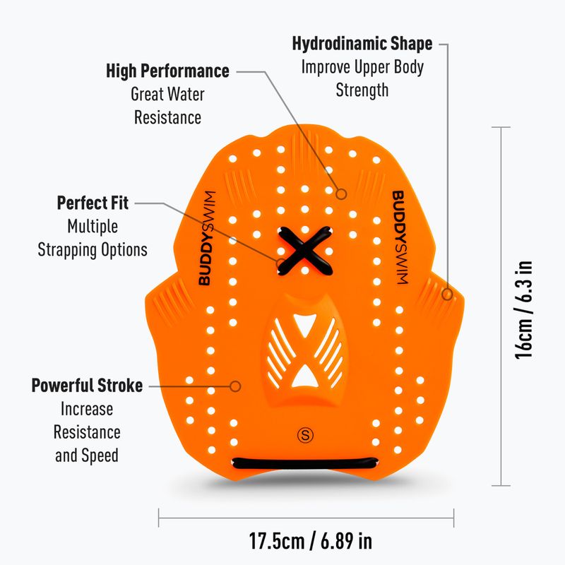 Pádla na ruky BuddySwim Power Paddle orange 2