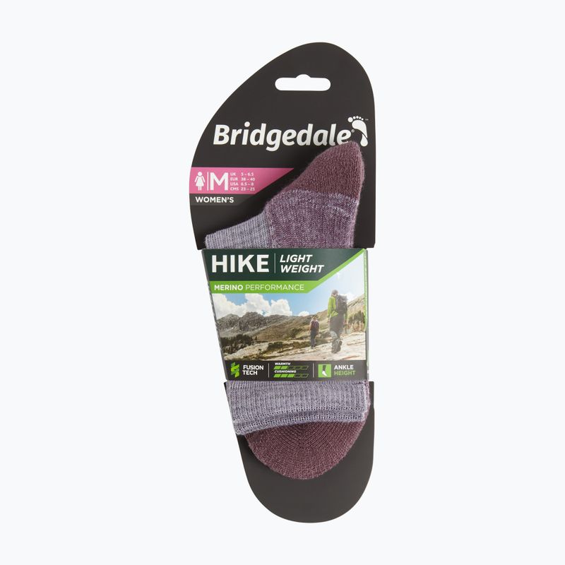 Dámske ponožky Bridgedale Lightweight Merino Performance 3/4 Crew Original heather/damson 4