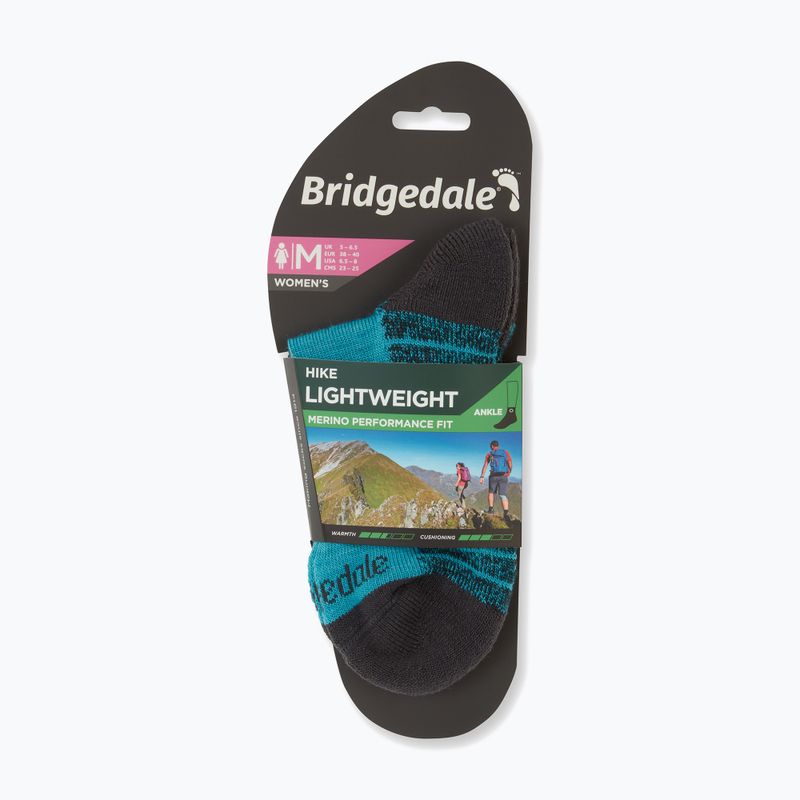 Dámske ponožky Bridgedale Hike Lightweight Performance Ankle turquoise/navy 3